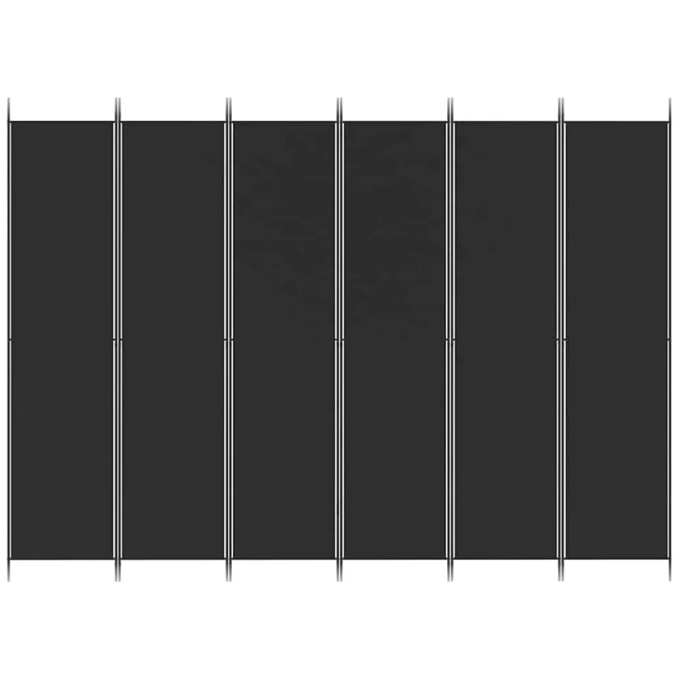vidaXL Kamerscherm met 6 panelen 300x220 cm stof zwart