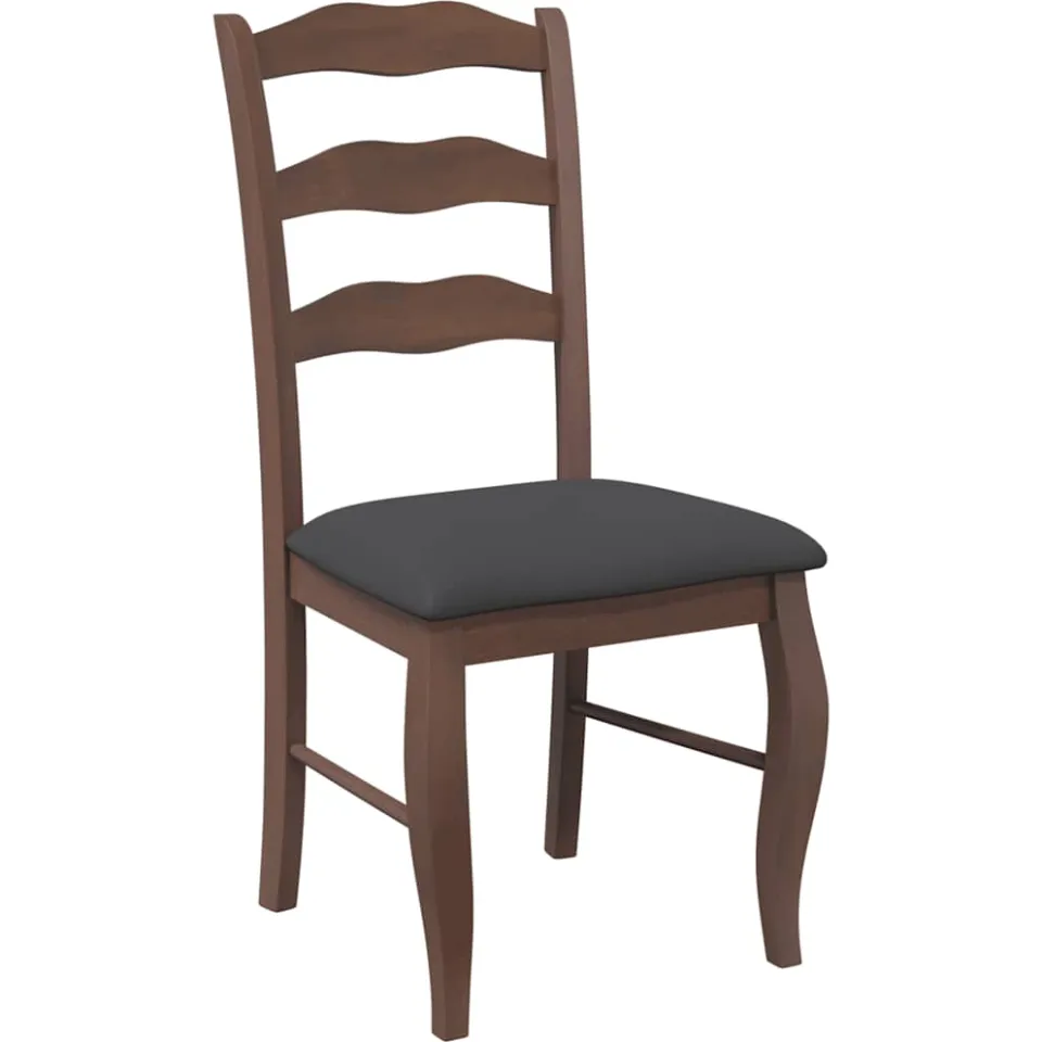 vidaXL Eetkamerstoelen met kussens 2 stuks bruin massief hout rubber, foto 4