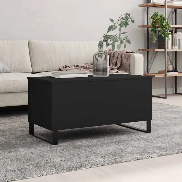 vidaXL Salontafel 90x44,5x45 cm bewerkt hout zwart, foto 2