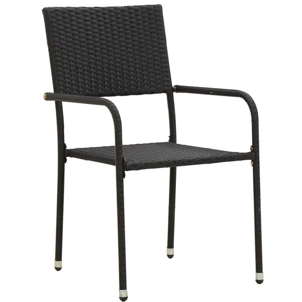 vidaXL 9-delige Tuinset poly rattan zwart
