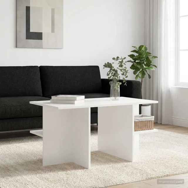 vidaXL Salontafel Wit 87 x 50 x 45 cm Geconstrueerd hout, foto 2