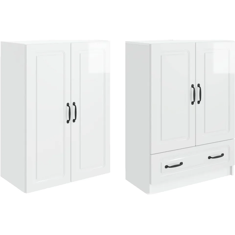 vidaXL Kastenset 2 st Hoogglans Wit Bewerkt hout, foto 4