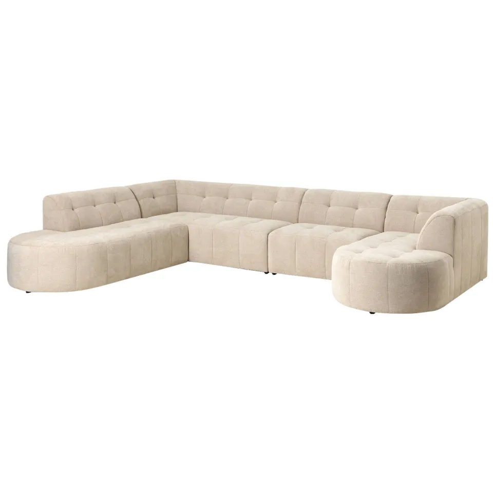 NOUS Living hoekbank Aura met ronde hoek - beige, foto 4