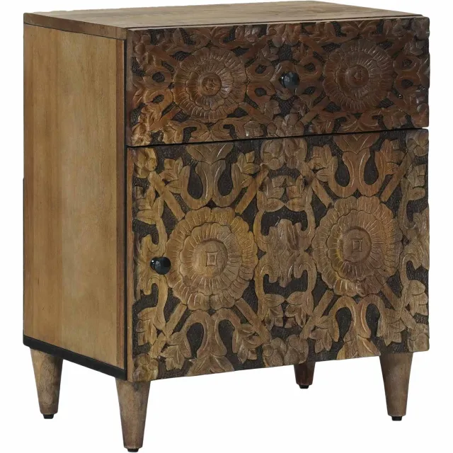 vidaXL Bed kast Bruin 50 x 33 x 60 cm Massief Mango Hout