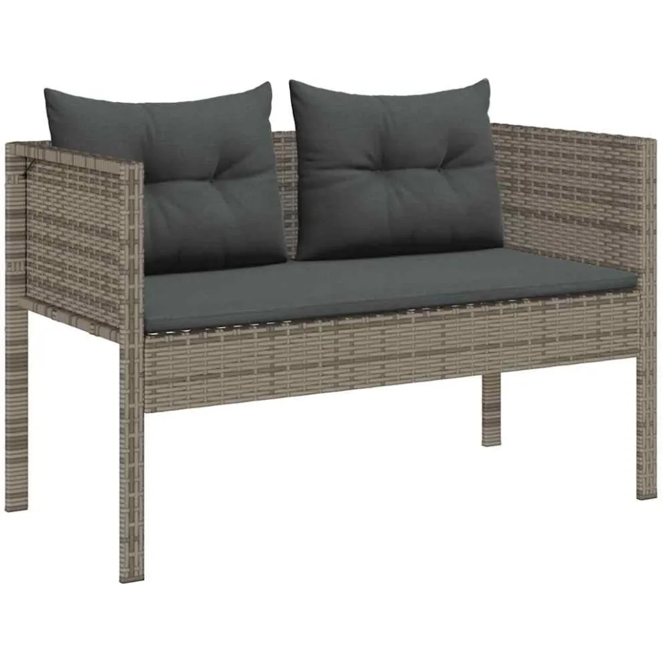 vidaXL Tuinbankenset 6 st Grijs en Donkergrijs poly rattan
