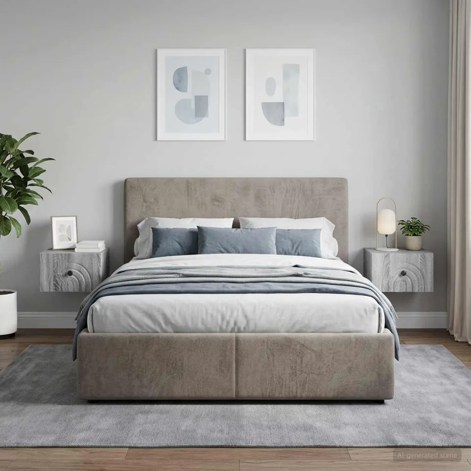 vidaXL Wandbeugel Bedkast 2 st Grijs sonoma 33 x 34,5 x 20 cm, foto 4