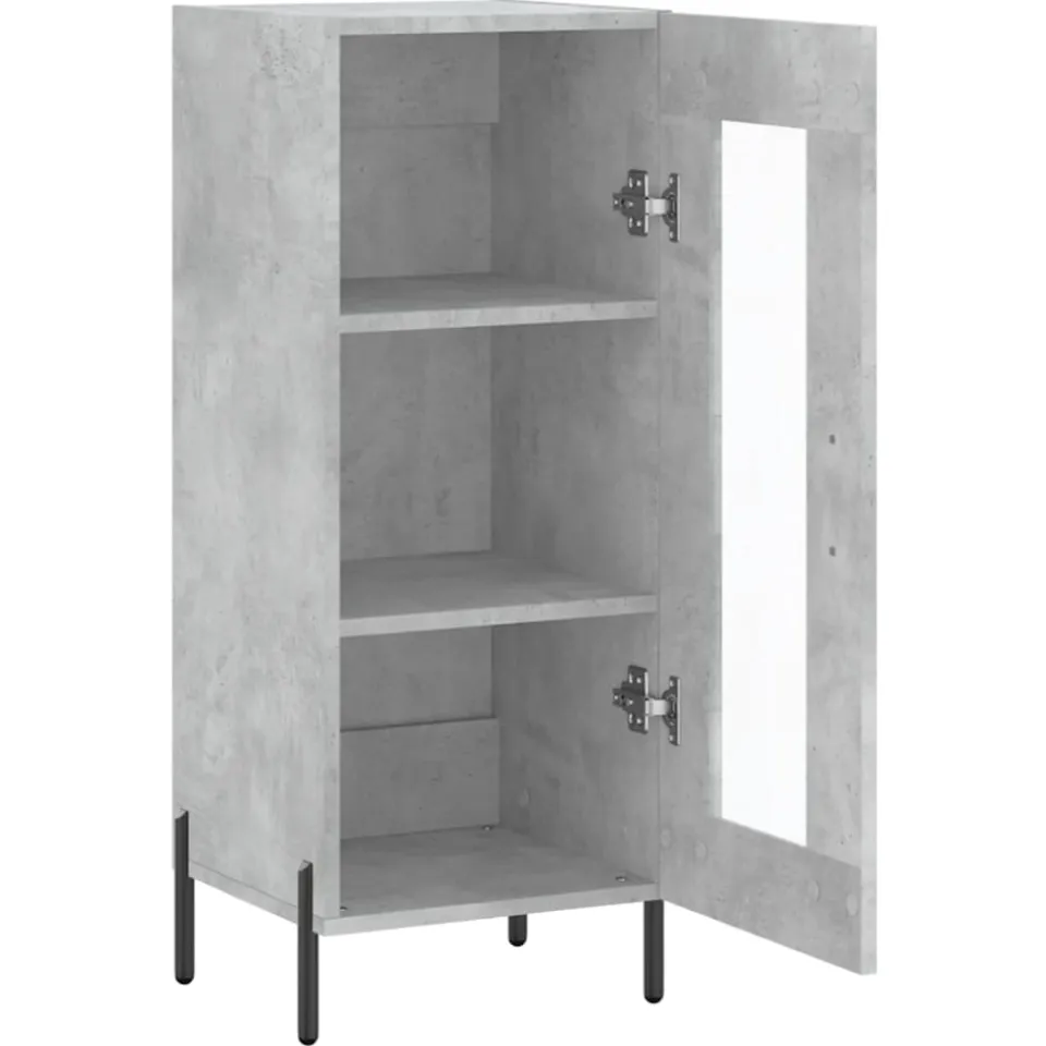 vidaXL Dressoir 34,5x34x90 cm bewerkt hout betongrijs grijs, foto 4