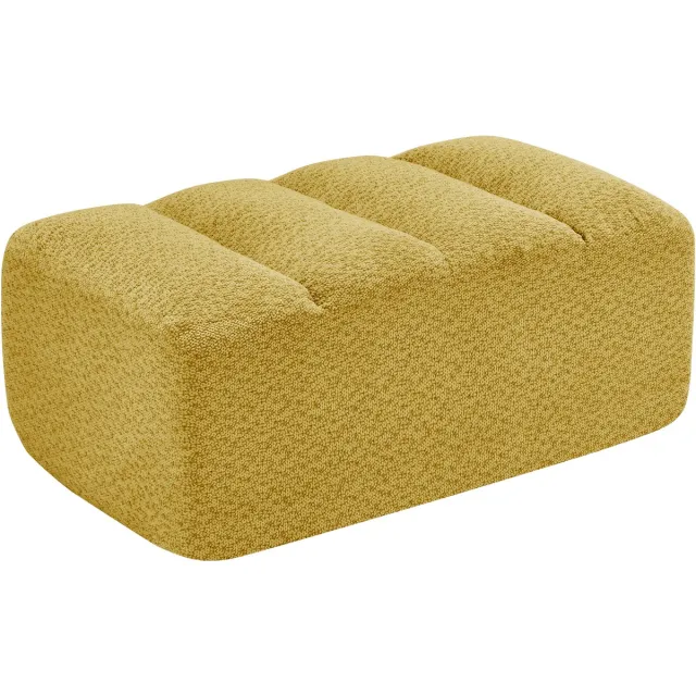 MUVANO Gele Poef - Frameloze Modulaire Voetenbank Geel - Comfortabele Hocker Zonder Montage - 104x61x45 cm - Ergonomisch - Woonkamer Geel