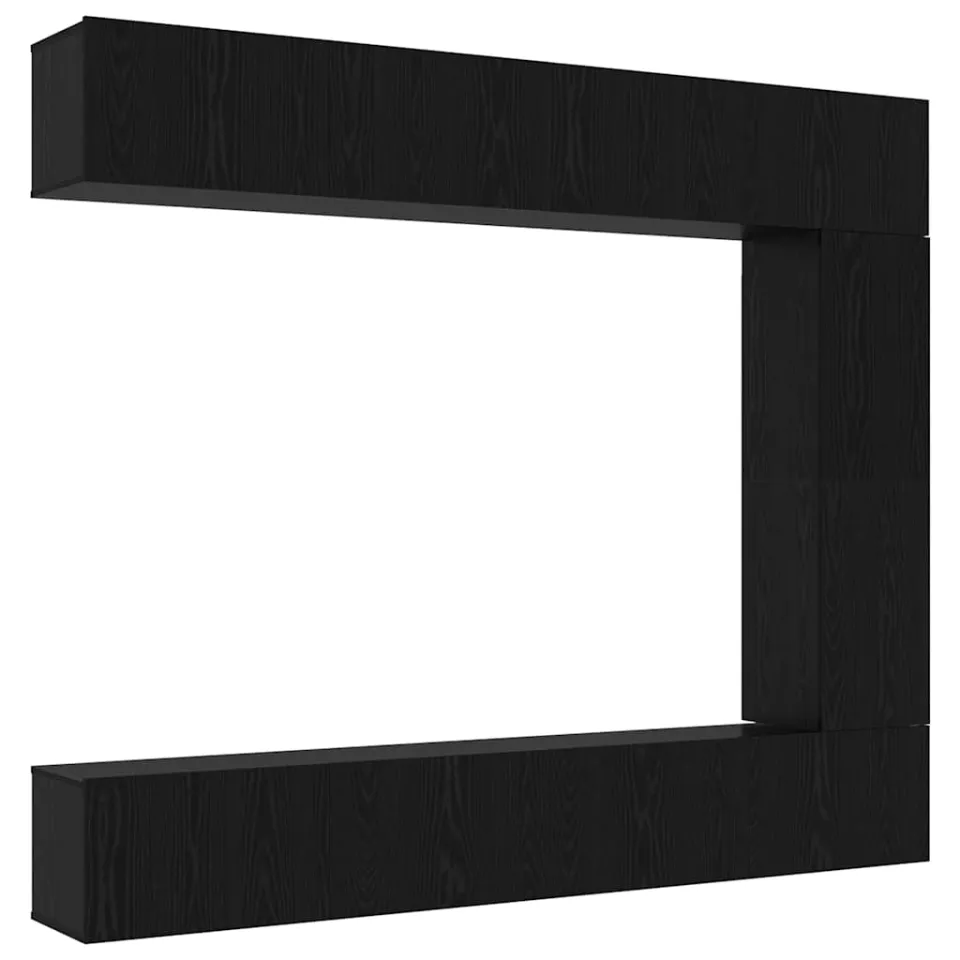 vidaXL Tv-meubelset 5 st 100 x 30 x 30 cm Zwart Eiken