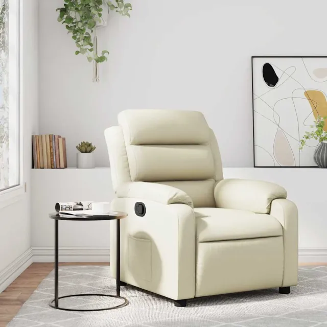 vidaXL Fauteuil verstelbaar kunstleer crèmekleurig
