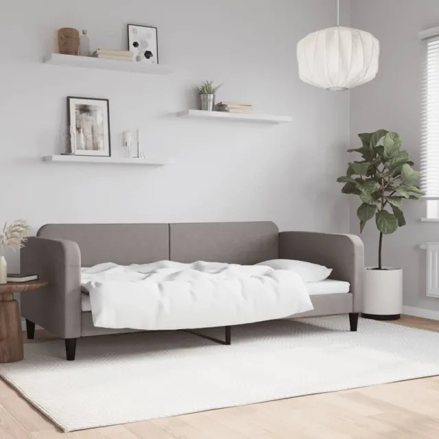 vidaXL Slaapbank 90x200 cm stof lichtgrijs grijs