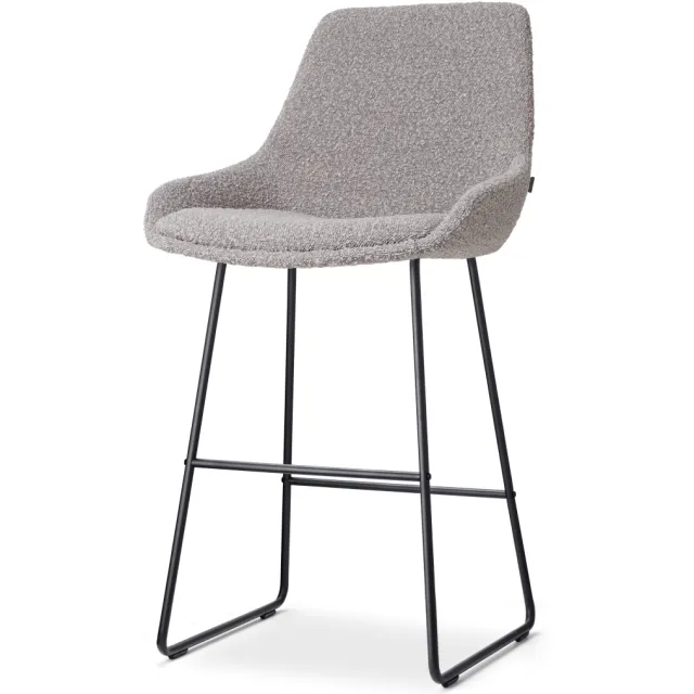 Nolon Nino-Isa barkruk bouclé taupe - zwart onderstel - 65 cm