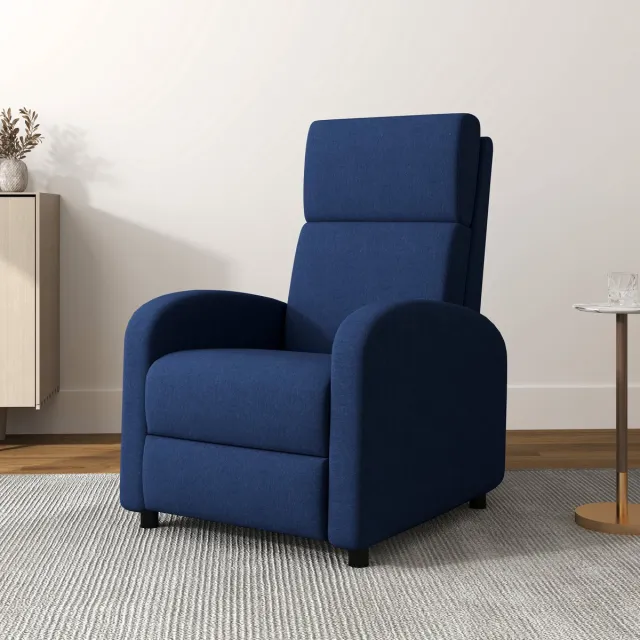 Homcom Relaxfauteuil-Polyester-64x86x102cm-Blauw
