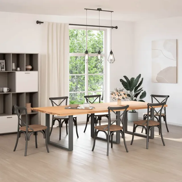 vidaXL Eettafelpoten 3 st U-vormig 100x(72-73) cm staal antraciet Anthraciet