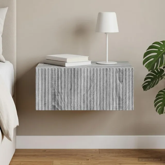 vidaXL Wandbeugel Bedkast Grijs sonoma 49 x 34,5 x 20 cm Bewerkt hout, foto 2