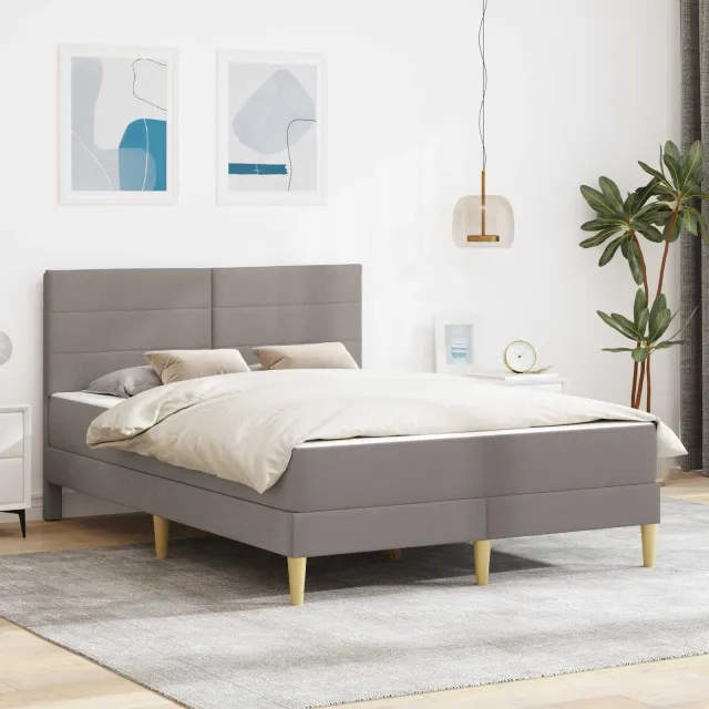 vidaXL Bedframe met matras Lichtgrijs 120 x 200 cm Stof