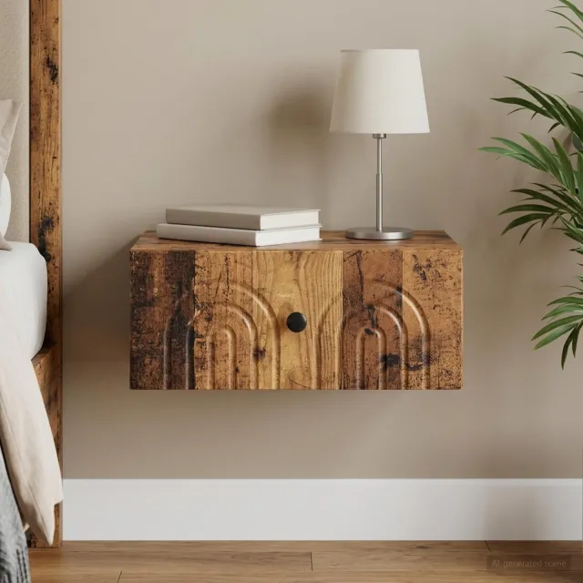 vidaXL Wandbeugel Bedkast Oud hout 49 x 34,5 x 20 cm Bewerkt hout bruin, foto 2