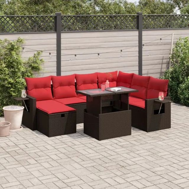 vidaXL 8-delige tuinbankset met kussens, bruin polyrotan, foto 2