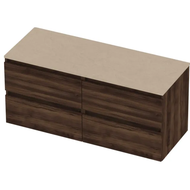 Basic-Line Deck 46 Badmeubelset Greeploos 120x46x58 cm D46sseba2x60 Barista Oak Sand Stone Beige
