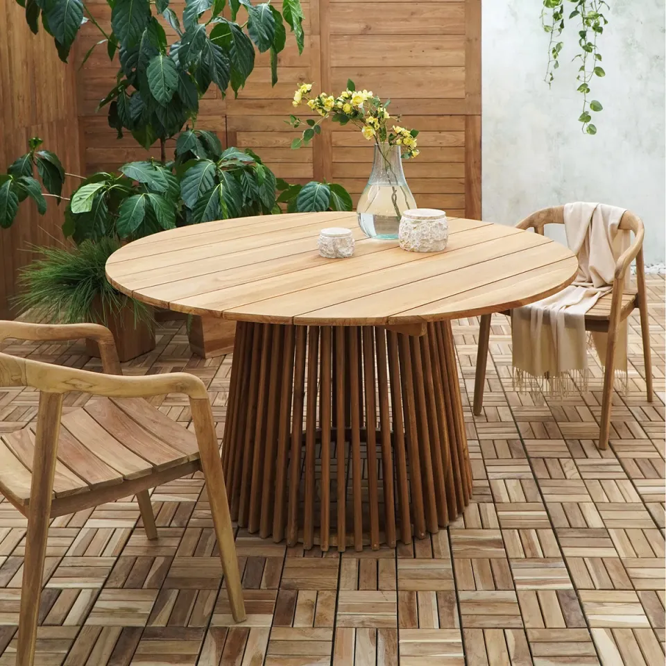 Artichok Lidewij ronde teakhouten tuintafel naturel - Ø 120 cm, foto 4