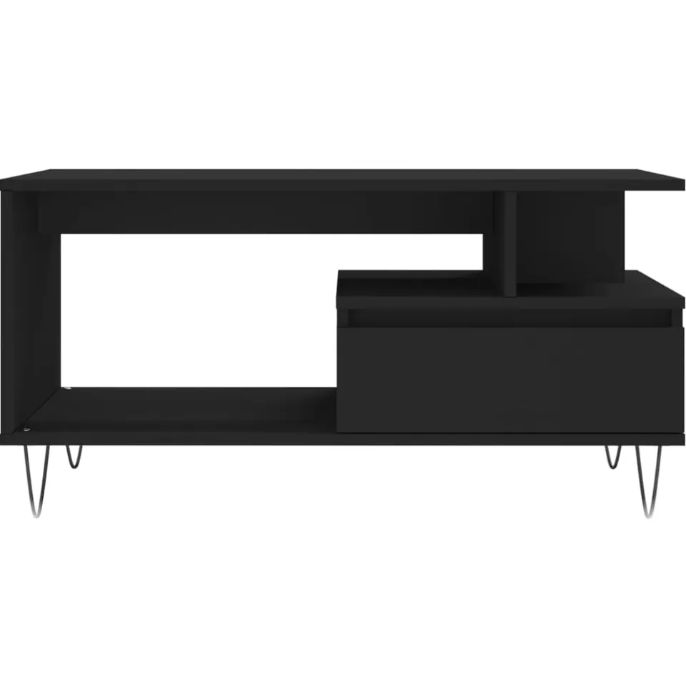 vidaXL Salontafel 90x49x45 cm bewerkt hout zwart
