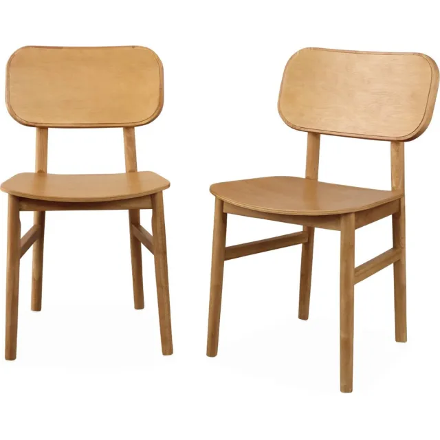 sweeek Rubberhouten stoelen, olympie, set van 2 naturel