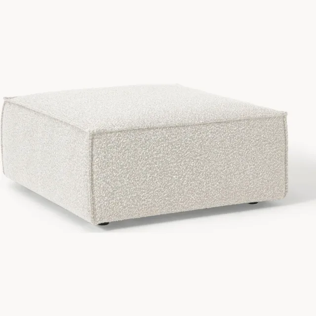 Westwing Collection Voetenbank Lennon uit bouclé Wit