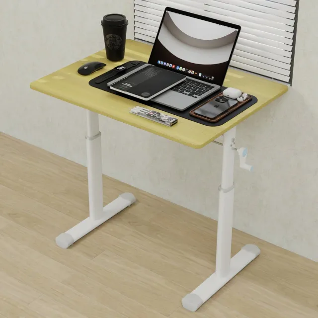MODENUIT Bureau - Handmatig Verstelbaar Met Slinger - Voor Studie En Thuiswerken - Hout En Metaal - 80x60 cm houtkleur