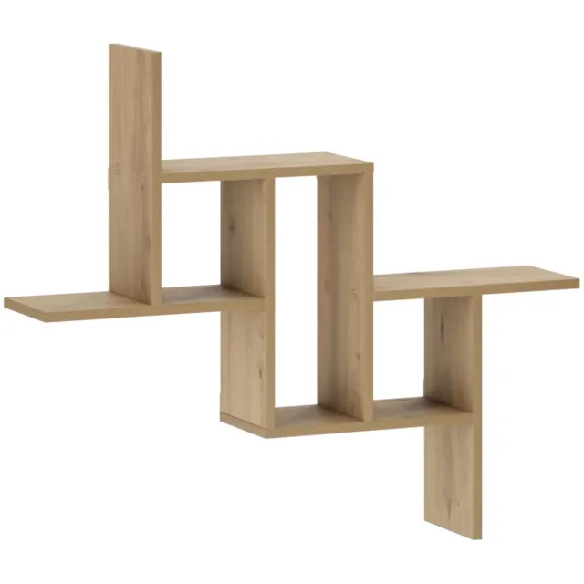 vidaXL Wandplank - Artisanaal - eiken - 87 - x - 17 - x - 75 - cm - Bewerkt - hout Artisanaal eiken