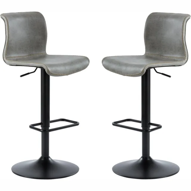 Alora set van 2 Barkruk modern grijs