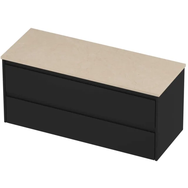 Proline Deck Badmeubelset Hardsteen Symmetrisch 120x46x55 cm Sand Stone Mat Zwart