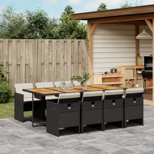 vidaXL 9-delige Tuinset poly rattan zwart, foto 2