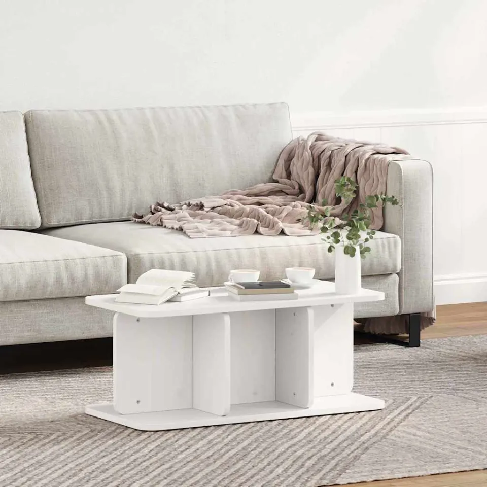 vidaXL Salontafel Wit 80 x 39,5 x 33,5 cm Massief grenenhout, foto 4