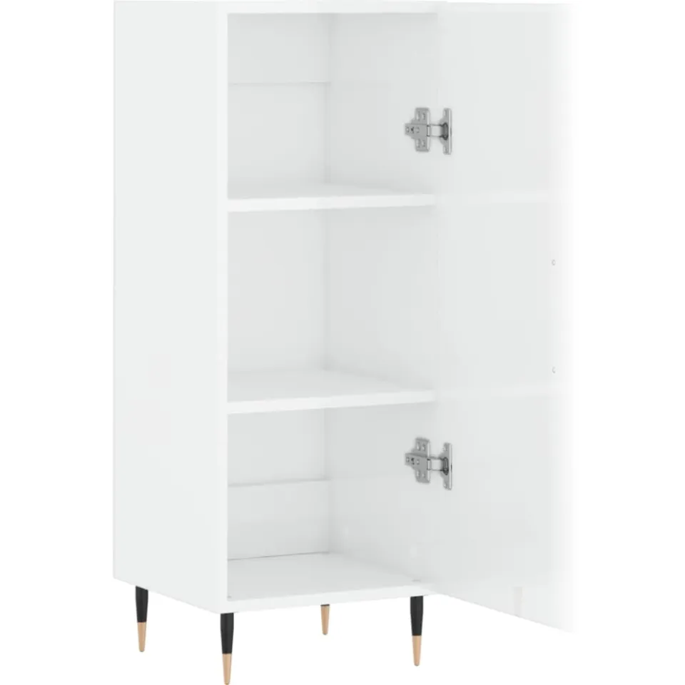 vidaXL Dressoir 34,5x34x90 cm bewerkt hout hoogglans wit