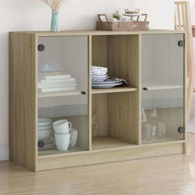 vidaXL Dressoir 102x37x75,5 cm bewerkt hout sonoma eikenkleurig Bruin