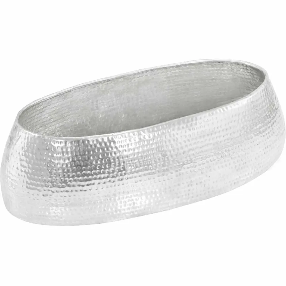 vidaXL salontafel 100x50x28 cm gehamerd aluminium zilver, foto 4