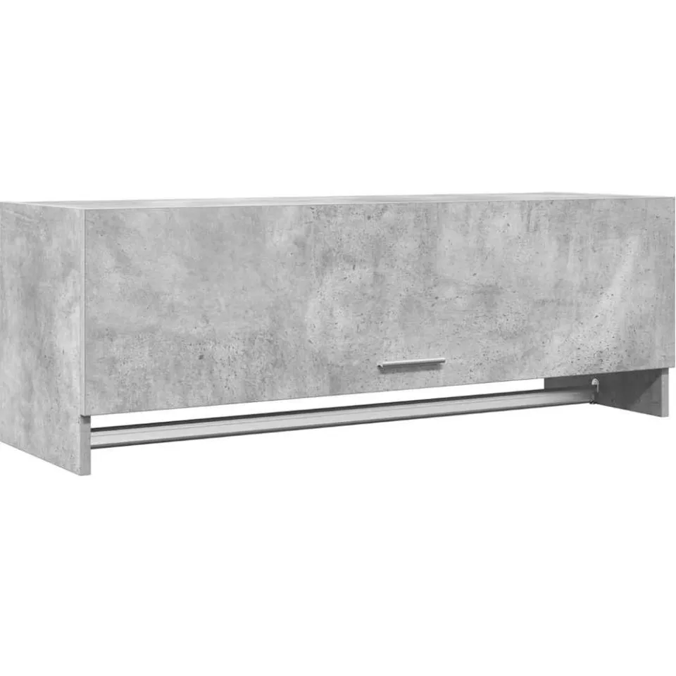 vidaXL Kledingkast 100x32,5x35 cm bewerkt hout betongrijs grijs, foto 3