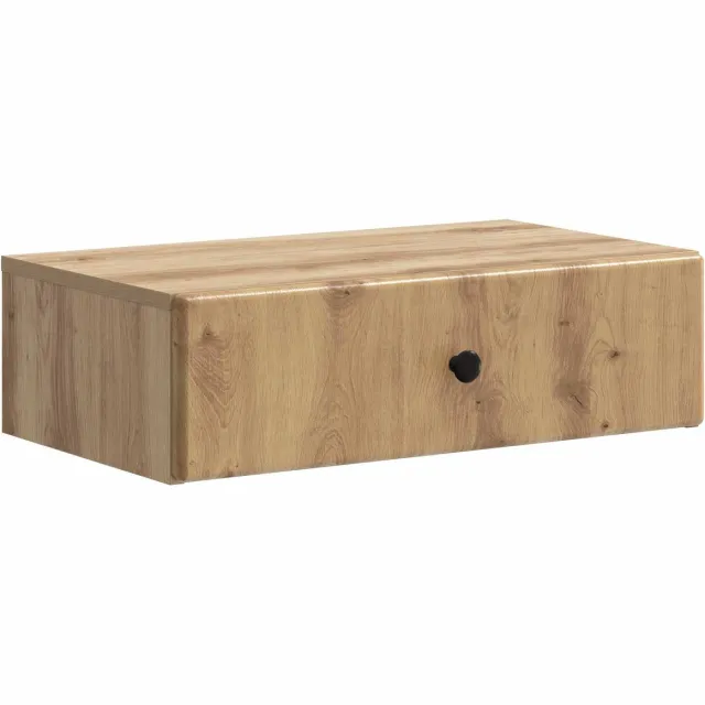 vidaXL Wandgemonteerde - Zijtafel - 59 - x - 34,5 - x - 17 - cm - Bewerkt - hout Artisanaal eiken