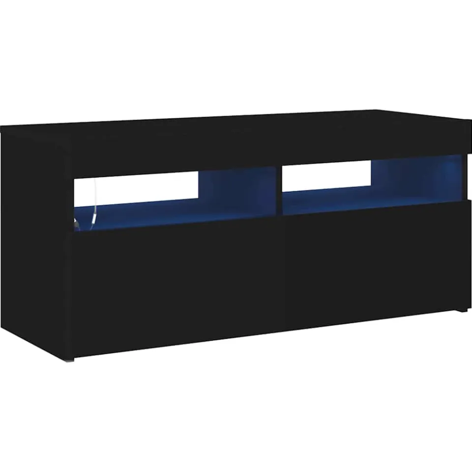 vidaXL Tv-meubel met LED-verlichting 90x35x40 cm zwart, foto 3