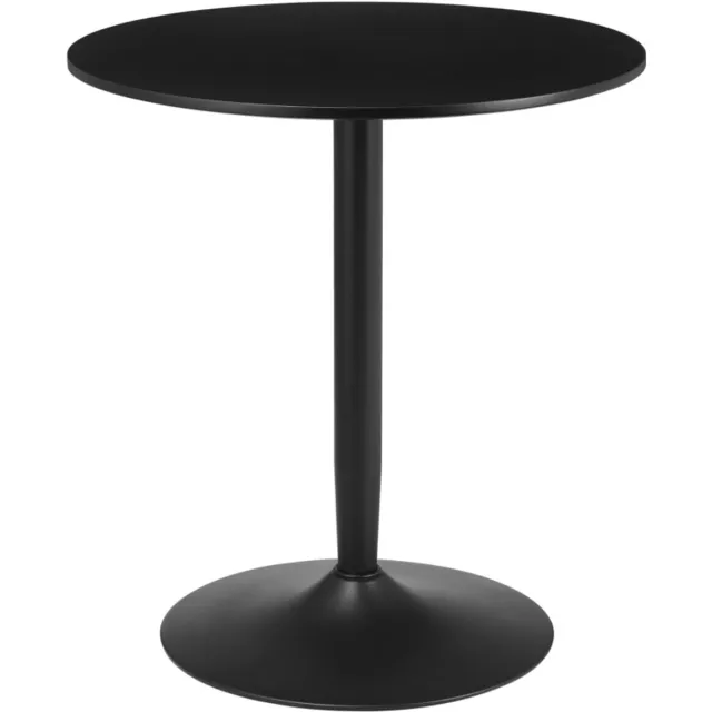 ZYLARO Eettafel Voor 2 Personen - Rond Tafelblad - Stalen Onderstel - 70 x 70 x 75 cm - Zwart