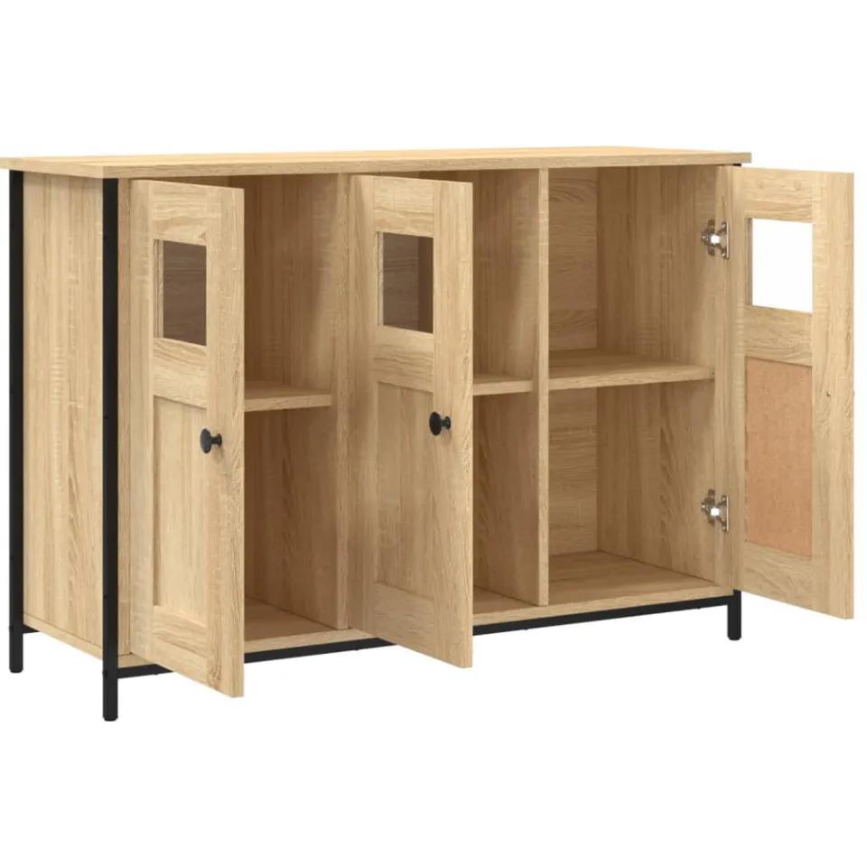 vidaXL Dressoir 100x35x70 cm bewerkt hout sonoma eikenkleurig Bruin