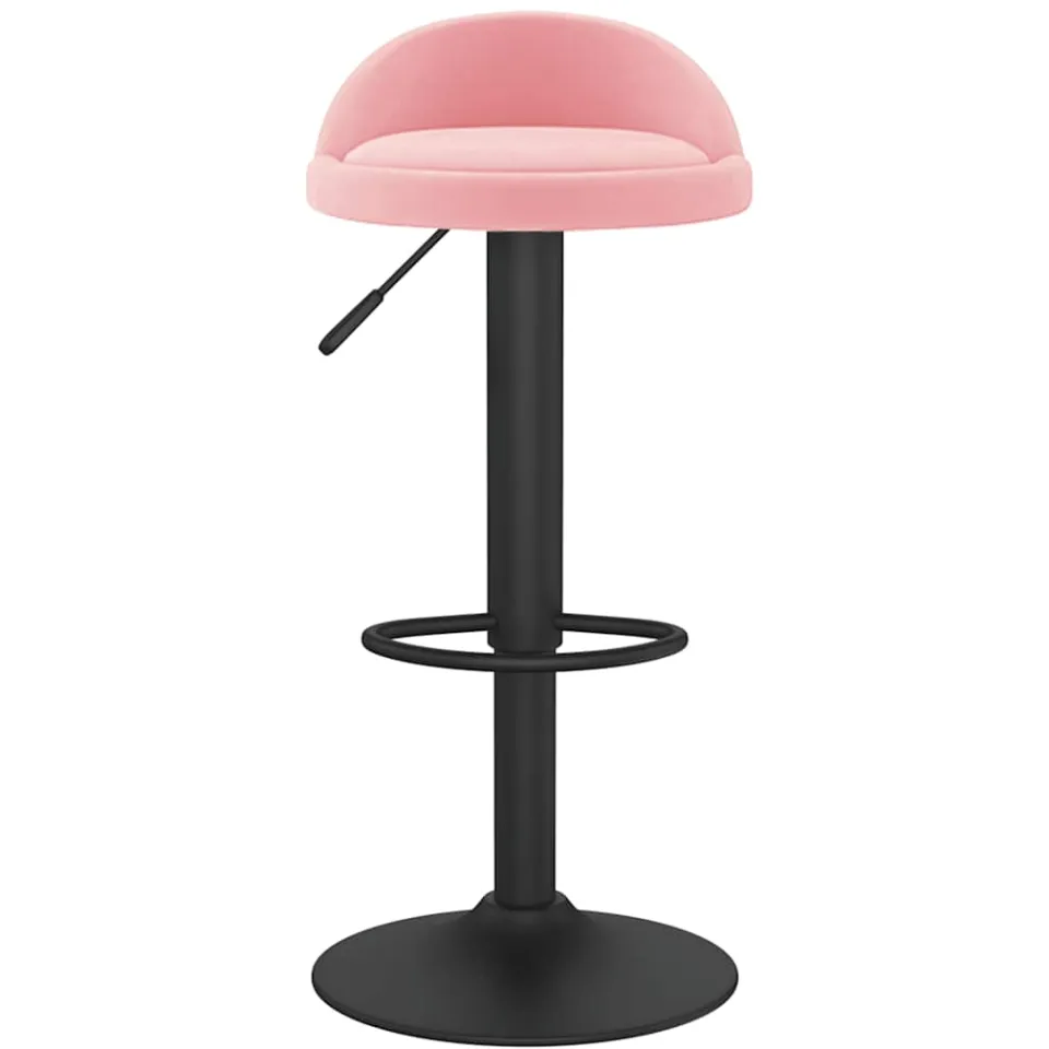 vidaXL Barkruk fluweel roze