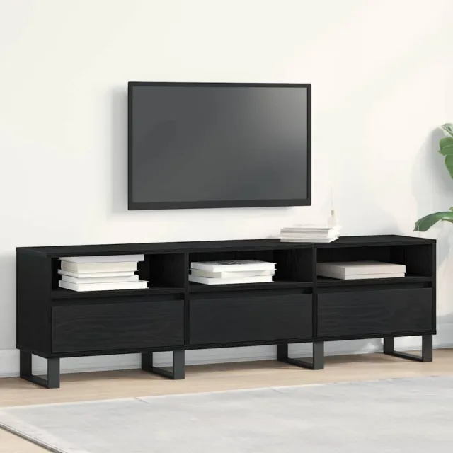 vidaXL TV-kast 150 x 30 x 44,5 cm Zwart Eiken Bewerkt hout