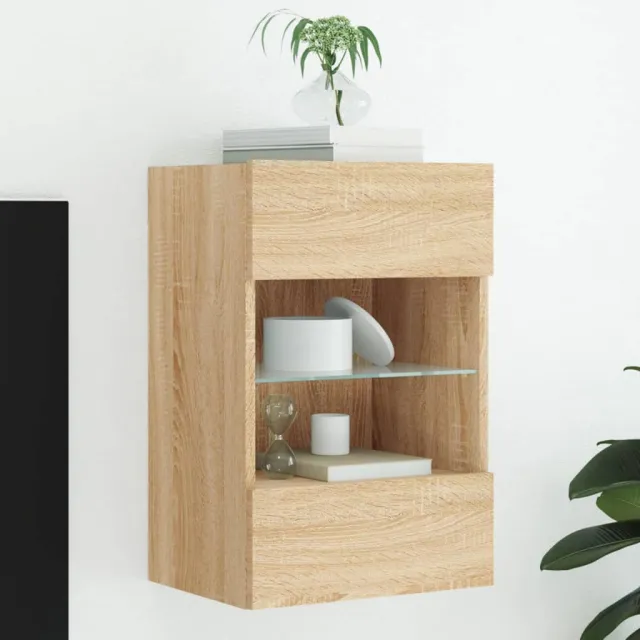 vidaXL Tv-wandmeubel met LED-verlichting 40x30x60,5 cm sonoma eiken, foto 2