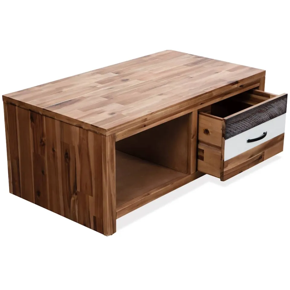 vidaXL Salontafel 90x50x37,5 cm massief acaciahout bruin, foto 4