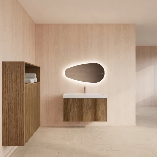 Gliss Design Badmeubelset Gliss Design Hybris Castle Brown Met Wastafel 100 cm Castel Brown