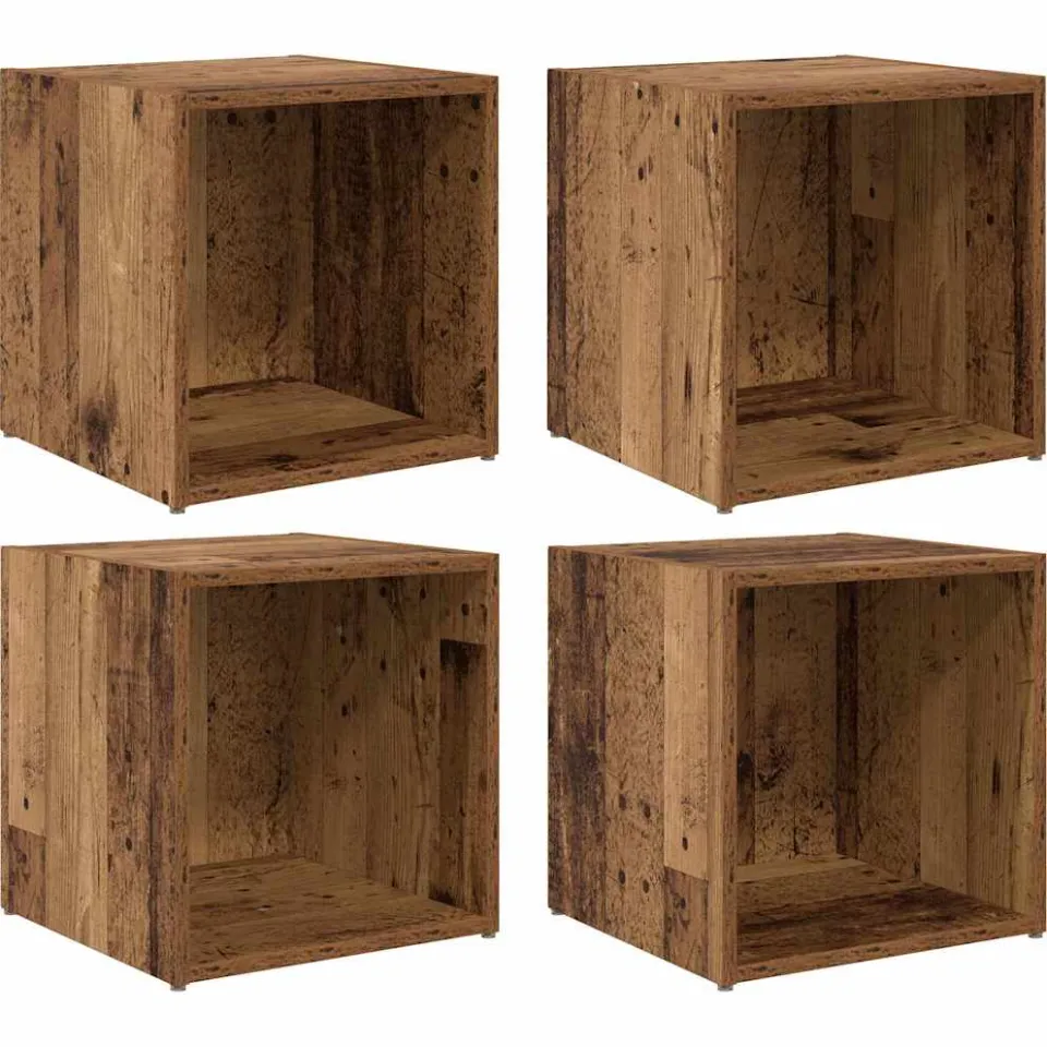 vidaXL Tv-meubelset 4 st Oud Hout Bewerkt hout bruin, foto 3