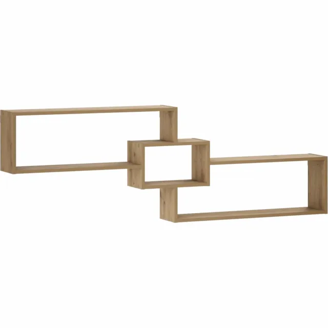 vidaXL Wandplank - Artisanaal - eiken - 158 - x - 17 - x - 53 - cm - Bewerkt - hout Artisanaal eiken