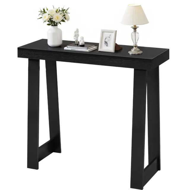 Vevor Consoletafel, Bijzettafel Achter de Bank (91,5x30,5x81CM / LxBxH), Rechthoekige Bijzettafel van Meerlaags Plaatmateriaal voor Hal, Slaapkamer, Woonkamer, Entree, Moderne Zwarte Haltafel