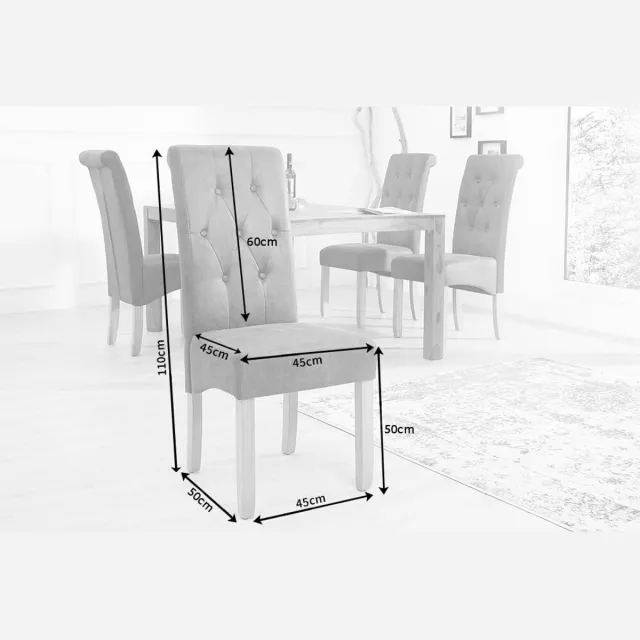 Invicta Interior Elegante stoel CASA vintage bruin met decoratieve knopen massief houten poten - 37292 Zie omschrijving
